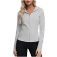 thumbnail image 1 of Camisetas de Cuello de Manga Larga para las Mujeres con Cremallera Frontal con Cintura Cinqueada Upf Protección Solar, Camisetas de Manga Larga para las Mujeres, 1 of 8