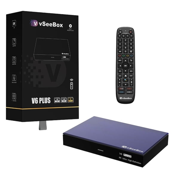 2026 vSeeBox V6 Plus Android 14.0, 4GB RAM 64GB Storage, Wi-Fi 6,8K