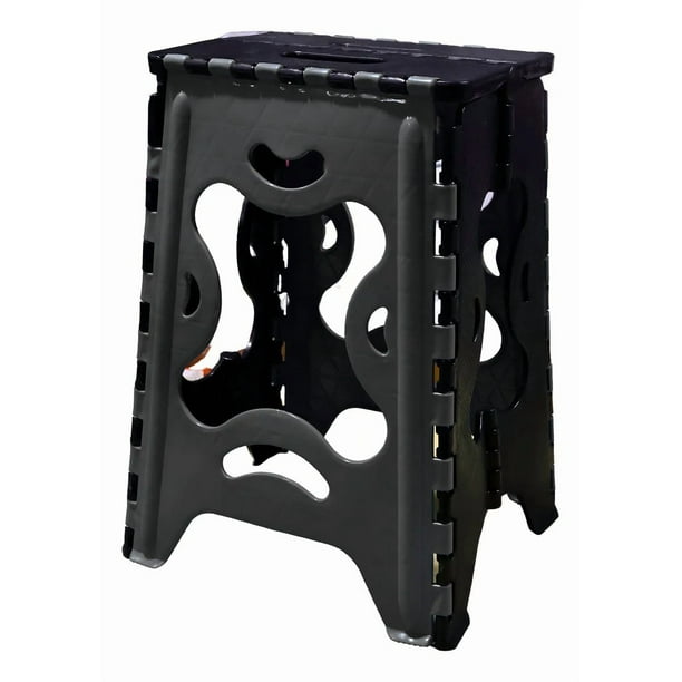 Banco Plegable Grande Portatil Plastico Soporta 120kg 1pz Acabado De La Estructura Mate Color Negro