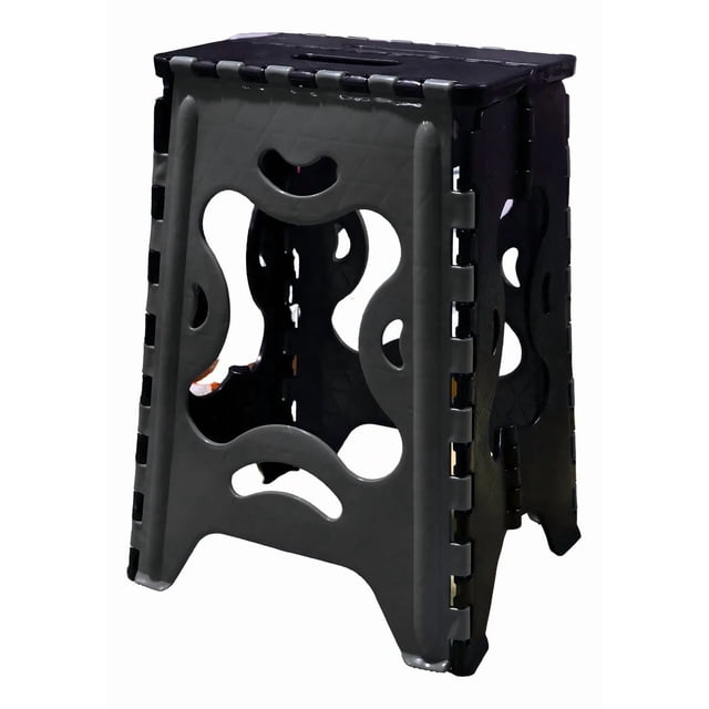 Banco Plegable Grande Portatil Plastico Soporta 120kg 1pz Acabado De La Estructura Mate Color Negro
