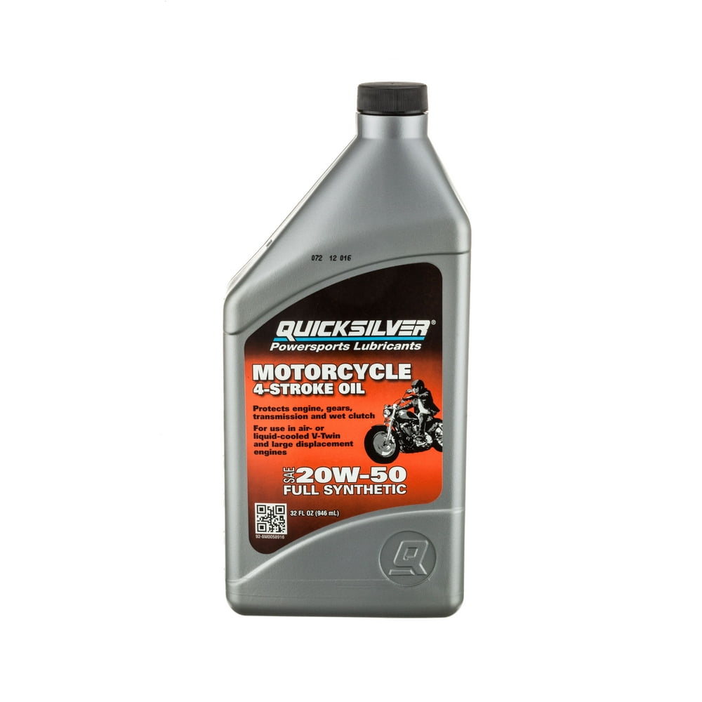 Quicksilver 20W50 Motorcycle Oil, 1 qt
