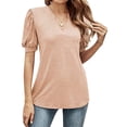 thumbnail image 2 of Coduop Women Short Sleeve T-Shirt Tunic Tops Summer Casual V-Neck Basic Tees Tshirt Tops, 2 of 6