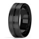 thumbnail image 3 of Classic Men S 8mm Black Tungsten Wedding Rings Double Groove Beveled Edge Brick Pattern Brushed Stainless Steel Rings For Men, 3 of 5