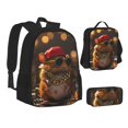 thumbnail image 2 of Naloa Hip-Hop Guinea Pig. Print Large Capacity Backpack Lunch Bag Pencil Case Combination 3 Piece Set for Student, 2 of 8