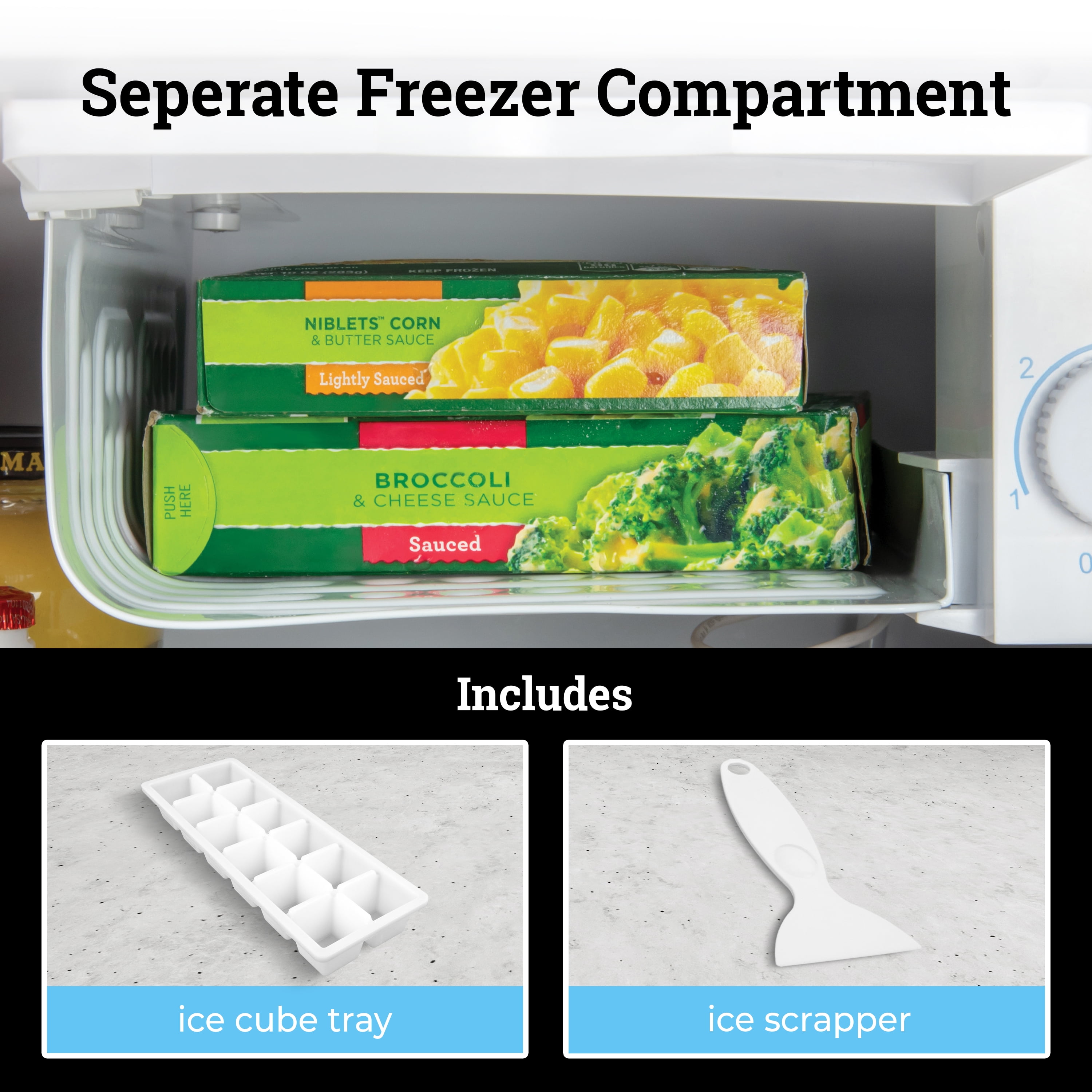 Igloo 1.6 cu ft Mini Refrigerator, Single Door Mini Fridge With Freezer, White