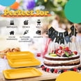 thumbnail image 5 of Exquisite Yellow Square Paper Plates, 7", 50 Count, Heavy Duty 350 GSM, Disposable Party Plates, 5 of 6