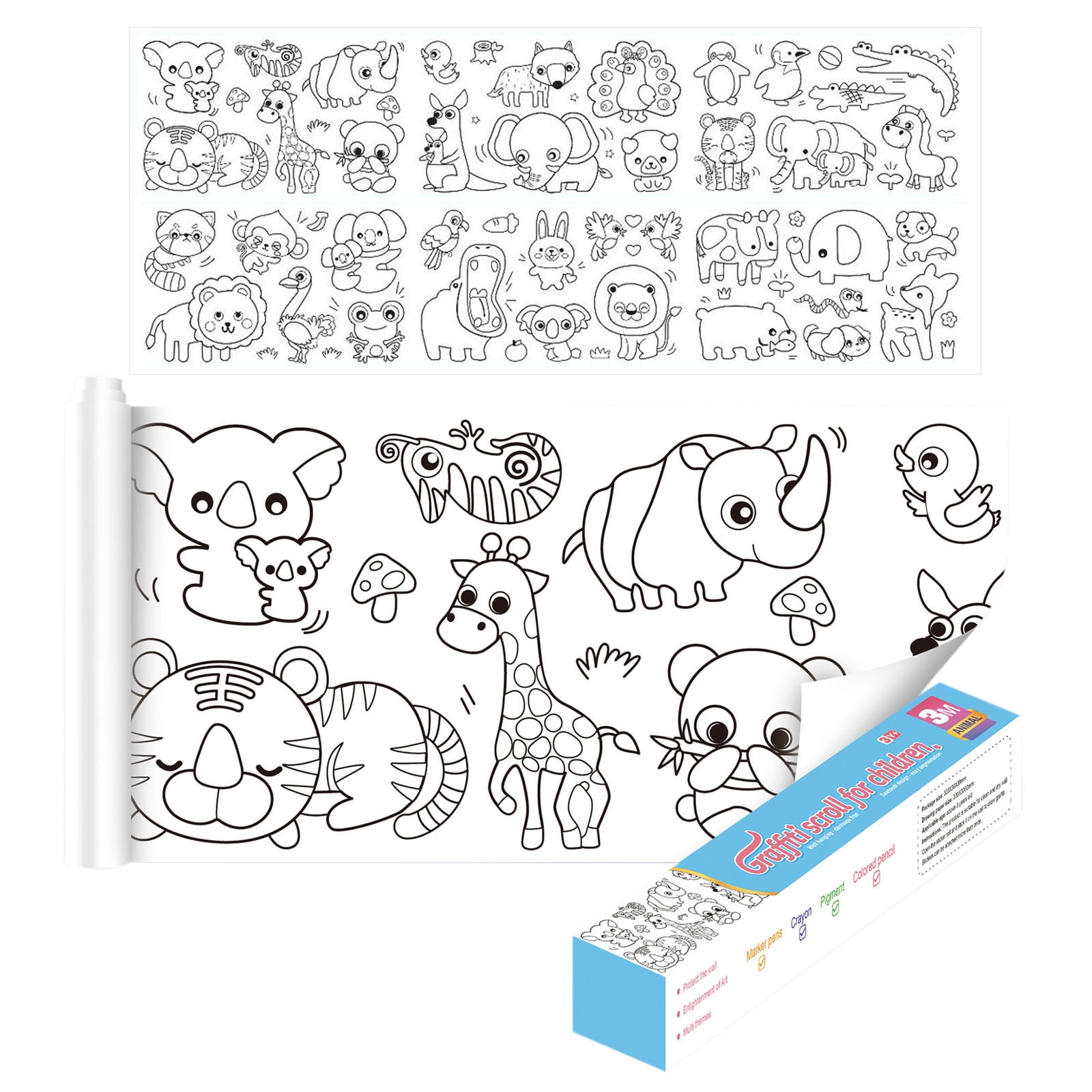 Clearance! Lotpreco DIY Children's Drawing Roll, Coloring Paper Roll