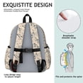 thumbnail image 5 of Beige Butterfly Plant Pattern Cute School Backpack with Padded Back and Adjustable Shoulder Straps 13.4"x11"x4.7", 5 of 5