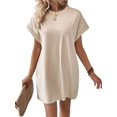 thumbnail image 2 of Womens Summer Dresses Fashion 2025 Short Sleeve Spring Mini Dress Casual Beach Vacation Clothes Dresses XXL, 2 of 9