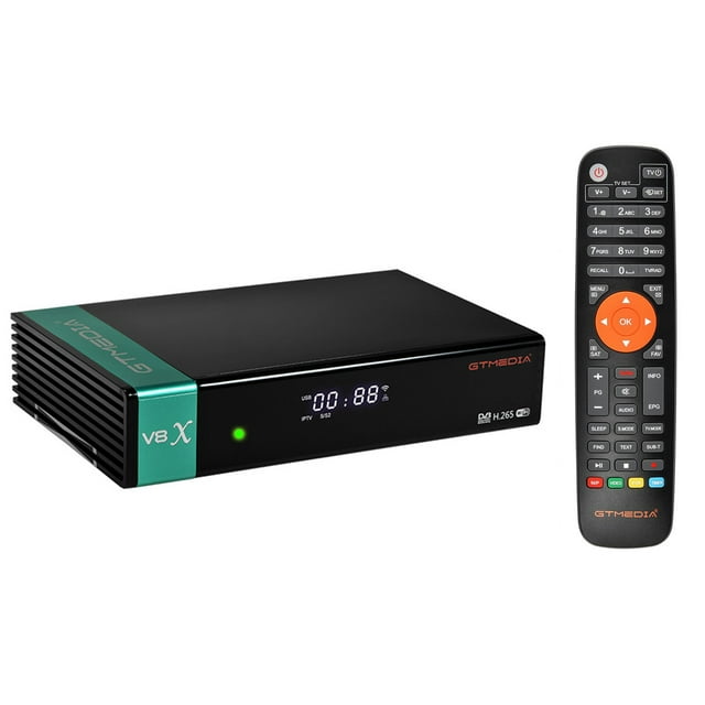 GTMEDIA V8X Decodificador de Señal HD con Wifi Integrado, Control Remoto y Soporte para S2X/CA Card, Versión Mejorada de V8 Nova, Compatible con DVB-S/S2/S2X y HEVC, Incluye Cuenta Gratis por 3 Años,