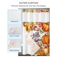 thumbnail image 2 of No Hook Cloth Fabric Shower Curtain with Snap in Liner, Orange Pumpkins Waterproof Shower Curtains Set with See Through Top Window, Farmhouse Watercolor Botanical Bath Curtains Shower 36"x78", 2 of 6