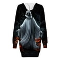 thumbnail image 6 of gljltg Women's Halloween Printed Loose All-match Hooded Double Pocket Sweater Dress for Women, Suitable for Leisure, Party, Daily, Home, Beaches, Travel, Work, Gatherings, 6 of 7