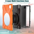 thumbnail image 2 of Dteck Case For Apple iPad Pro 11" 2nd Generation 2020/Pro 11" 1st Gen 2018, Shockproof Armor Heavy Duty Protective Cover Kickstand Handstrap Rubber Case (without Screen Protector)11 inch,Orange, 2 of 6