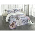 thumbnail image 3 of Ambesonne Paris Quilted Bedspread Set 3 Pcs, Eiffel Tower Love Letter, King Size, Multicolor, 3 of 5