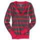 thumbnail image 1 of Suéter de punto Aeropostale con cuello en V a rayas rosa pequeño Tejer, 1 of 2