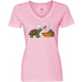 thumbnail image 3 of Inktastic Cute Turtle Chefs Making Soup Women's V-Neck T-Shirt, 3 of 5