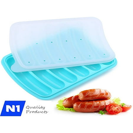 

N1 Silicone Sausage Mold Baking and ice Mold DIY homemade Sausage Hot Dog Mold lce and Candy Maker - Blue New