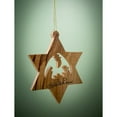 thumbnail image 3 of Earthwood 166712 3 in. Olive Wood Star or David Solid with Nativity Ornament, 3 of 4