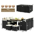 thumbnail image 3 of Gymax 11PCS Dining Set Space-saving Wicker Chairs & Tempered Glass Table Patio, 3 of 7