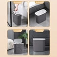 thumbnail image 6 of KOYPTL Bathroom Trash Can with Lid 10 Liter/ 2.6 Gallon Slim Garbage Can Small Trash Bin Waste Basket with Pop-Up Lid for Kitchen, Bedroom, Living Room, Office (Gray), 6 of 6