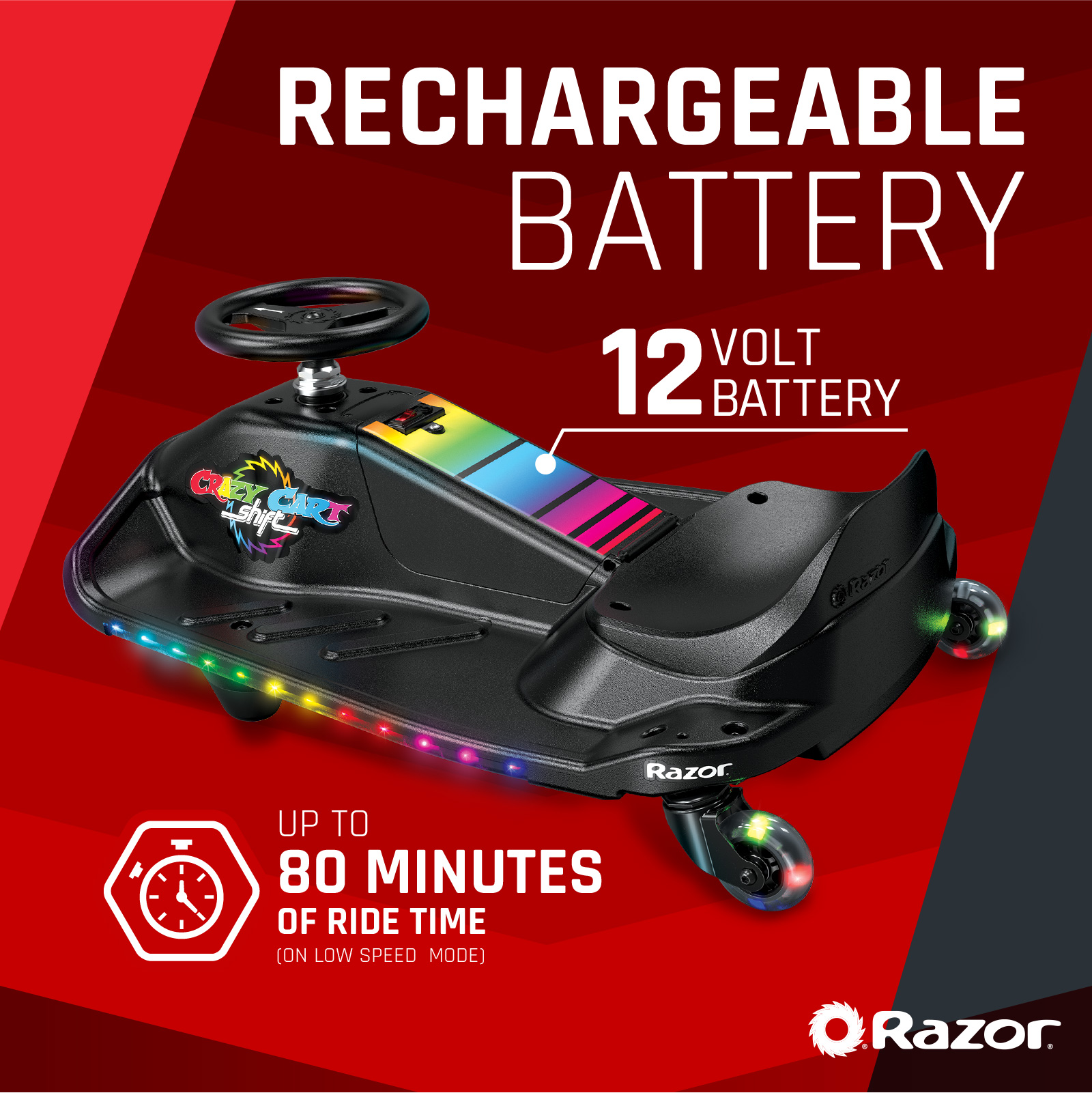 Razor Crazy Cart Shift Lightshow 12V Electric Go-Kart photo 4