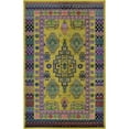 thumbnail image 1 of Unique Loom Medici Geometric Border Rug 5' x 8' Rectangle Gold/Navy Blue, 1 of 1
