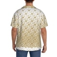 thumbnail image 7 of PAYOHTO Modern Textures Diamond Shapes Mens Hawaiian Casual Short-sleeved Shirt Tropical Summer Beach Button Down Shirts, 7 of 7