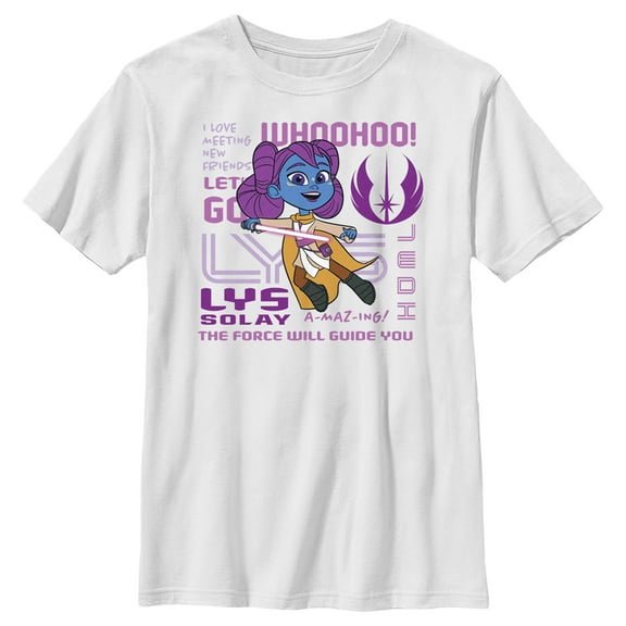 Boy's Star Wars: Young Jedi Adventures Lys Solay Phrases Graphic Tee White Small