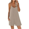 thumbnail image 2 of Idoravan Jumpsuit for Women Clearance Women Strap Jumpsuit Summer New Style Solid Color Pocket Casual Jumpsuit Female, 2 of 5