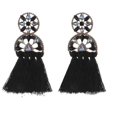 thumbnail image 2 of Pendientes llamativos de boda para mujer, pendientes colgantes de cristal con diseño floral a la moda J--rojo-Código de modelo 8643 rojo, 2 of 5