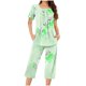 thumbnail image 1 of Pantalones de Mujer Casual Recortado Botón Suelto Ajuste Impreso con Manga Larga Superior, Diseño de Cuello de Jardín para el Uso Diario de Primavera, 1 of 5