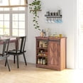 thumbnail image 5 of TV Cabinet with Shelves, Farmhouse TV Stand for TVs up to 35", Sliding Barn Door Wood TV Console Table w/ Storage Shelves, Universal TV Stand Home Media Entertainment Center for Living Room, 5 of 7
