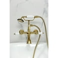 thumbnail image 3 of Kingston Brass CC543T7 Vintage 7-Inch Wall Mount Tub Faucet with Hand Shower, Brushed Brass, 3 of 7