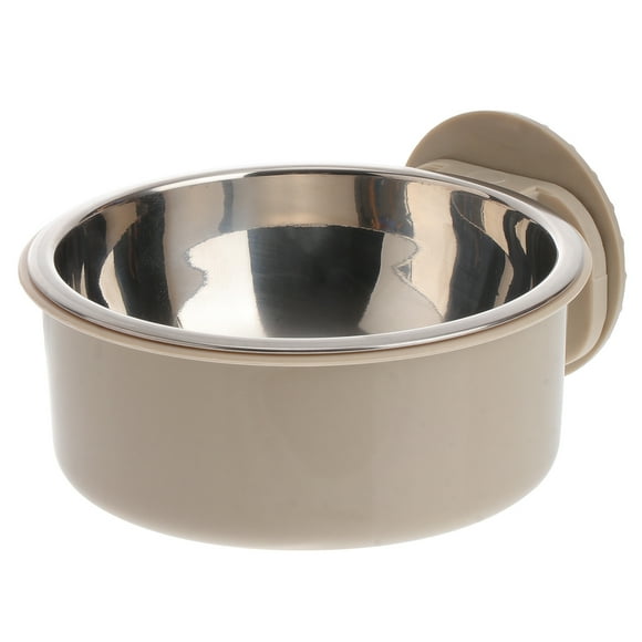 Comedero para mascotas de acero inoxidable, cuenco de alimentación para colgar, suministros para mascotas para perros y gatos (gris, tamaño S)