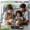 thumbnail image 5 of NutriChef Nonstick Donut Pans for Baking | 6 Durable & Easy to Clean Doughnut Molds | Fits Full-Sized Doughnuts | Oven Safe Up To 450F | Bake Perfect Donuts & Bagels | 12.5 x 8.5 Donut Trays | 2 Pack, 5 of 7