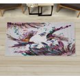 thumbnail image 1 of Hummingbird Decorative Rug, Art Lily Flowers Birds and Color Splashes in Watercolor Painting Style, Quality Carpet for Bedroom Dorm and Living Room, 6 Sizes, Quartz Lilac, by Ambesonne, 1 of 1