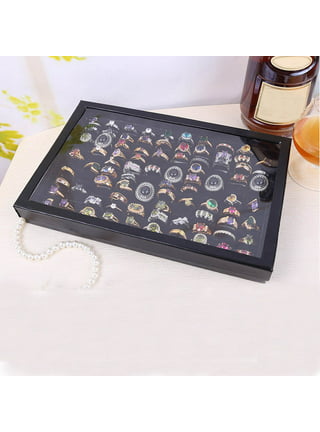 100 Slots Ear Studs Ring Brooches Pin Storage Box Organizer Show Holder  Jewelry Display Case 