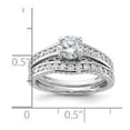 thumbnail image 5 of 925 Sterling Silver Rhodium-plated 2-Piece Cubic Zirconia Wedding Set Ring Size 8, 5 of 6