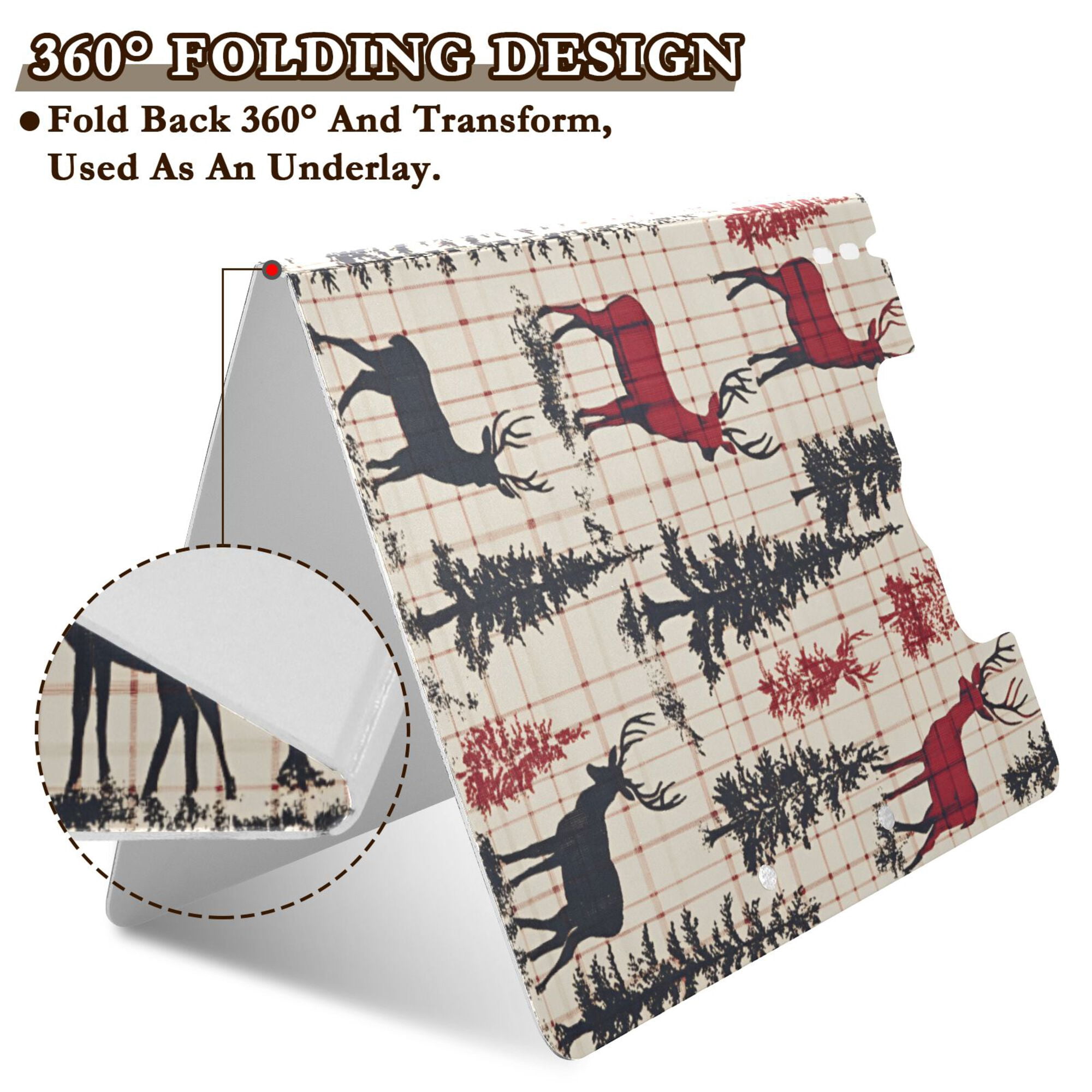 FORMRS A4 Clipboard Folder with Pen Holder Horizontal Foldable School Office Binder, Red Deer