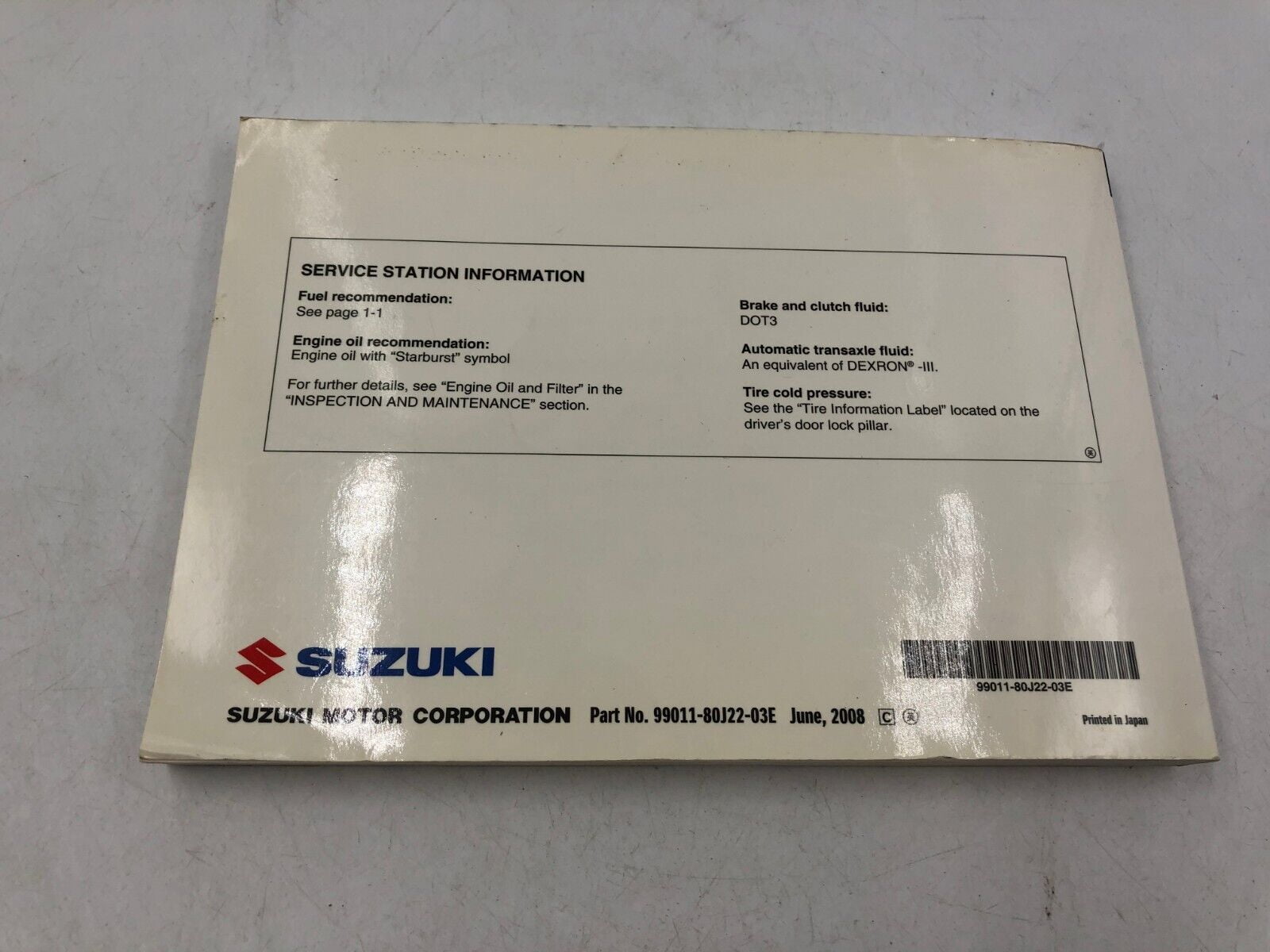 2009 Suzuki SX4 Owners Manual Handbook Set with Case OEM G02B05069