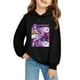 thumbnail image 2 of Moonsky Sudadera con capucha y cordón HUNTRX, estampado de grupo de chicas coreanas, jersey corto, suave y cómodo, top de manga larga para primavera y otoño. Negro 120, 2 of 5