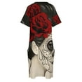 thumbnail image 4 of Dia de los Muertos-vestido holgado con bolsillos para mujer traje de verano para festival, 4 of 6