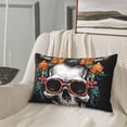 thumbnail image 5 of Lsque Flower Horn Skull A Pattern Pillow Case – Soft & Cozy Throw Pillow Cover, Hypoallergenic Cushion Case for Sleeping Women with Envelope Closure-16"x24", 5 of 6