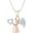 Rose, variant on 14K White Gold Finish Round Cut White Diamond 925 Sterling Silver Little Ange With Heart Pendant Necklace for Women