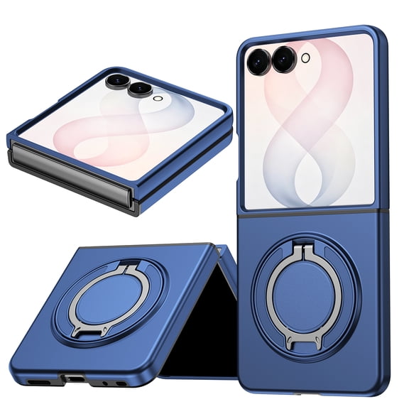 Corliven for Samsung Galaxy Z Flip8 Case with Built-In Kickstand and Rugged Shock-Absorbing PC TPU Protection, Blue
