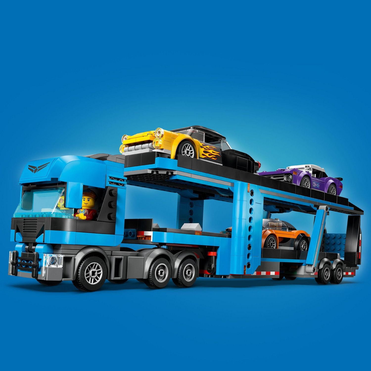 LEGO City Car Transporter Truck with Sports Cars Playset, Car Toy, 4 Vehicle Toys for Ages 7 and up, 60408