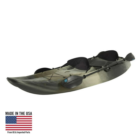 Lifetime Sport Fisher Angler 100 Kayak (with Paddles) Camouflage, (Best Affordable Tandem Kayak)