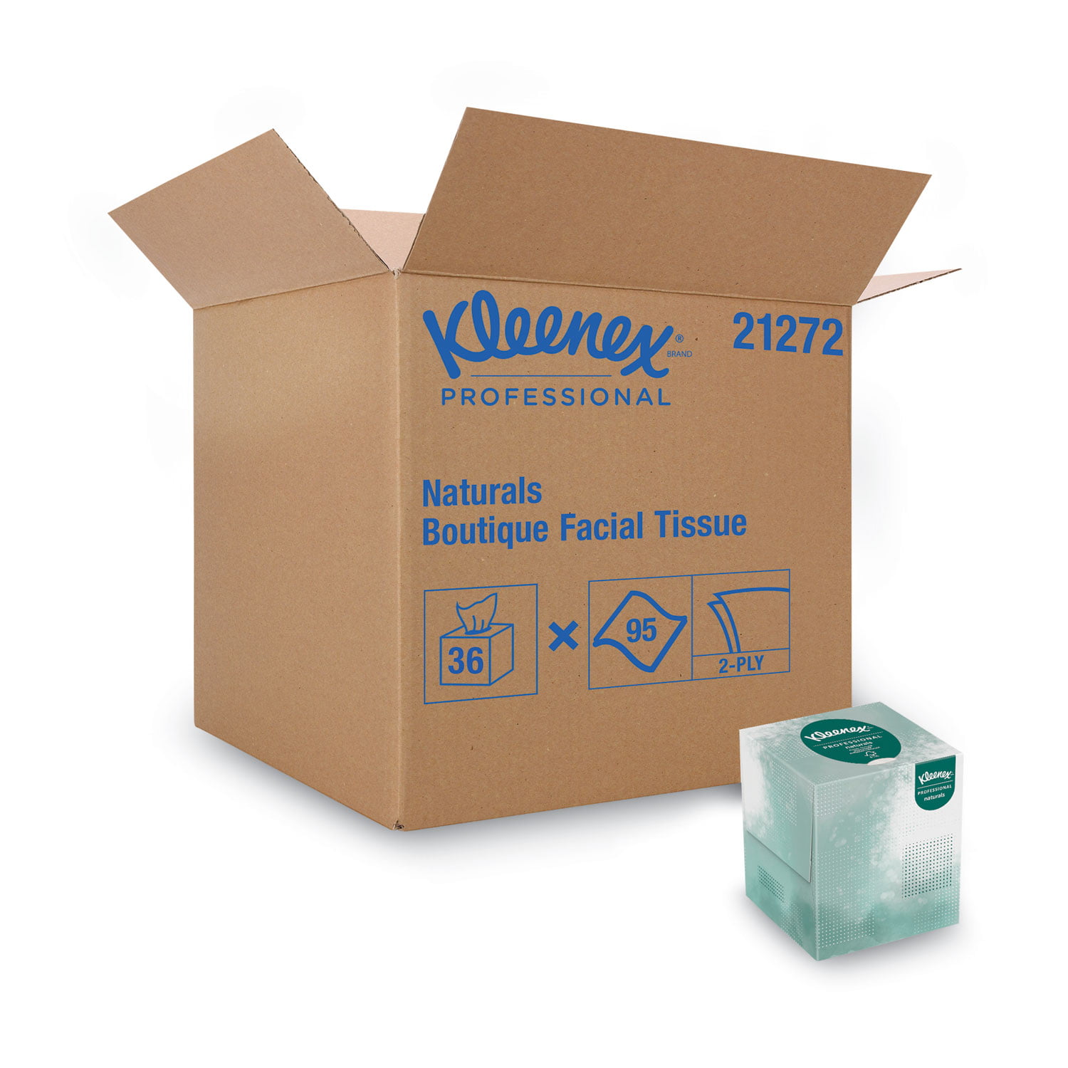 Kleenex Naturals Facial Tissue 2-Ply White 95/Box 21272 