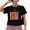 1-Black, variant on Giffimy Women's White Colorful Brushstroke Stripes Wildflower Graphic Short Sleeve Crop T-Shirt XS-XL Crewneck Top