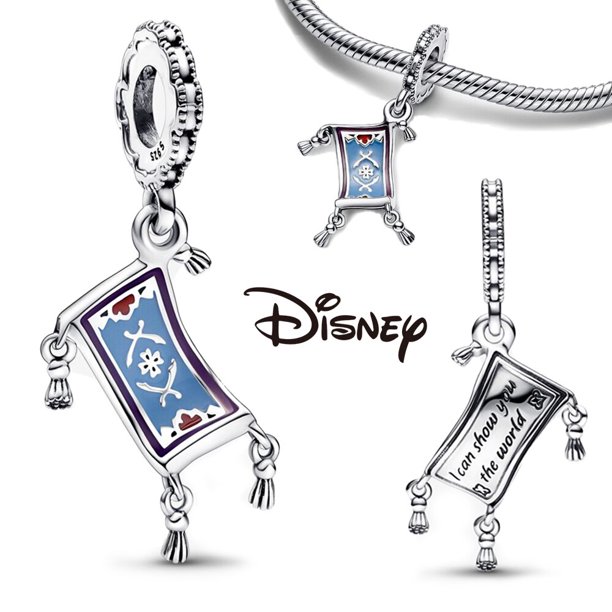 Disney Aladdin Charms Silver 925 Magic Lamp Princess Jasmine Charms Fit Bracelet Silver 925 Original Charms for Jewelry Making Gao Jinjia LED